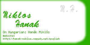 miklos hanak business card